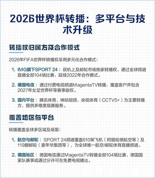 2026世界杯直播：科技带来无限可能
